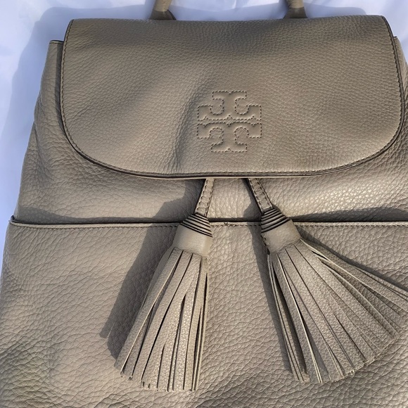 Thea Leather Tassel Backpack French Gray main image 5
